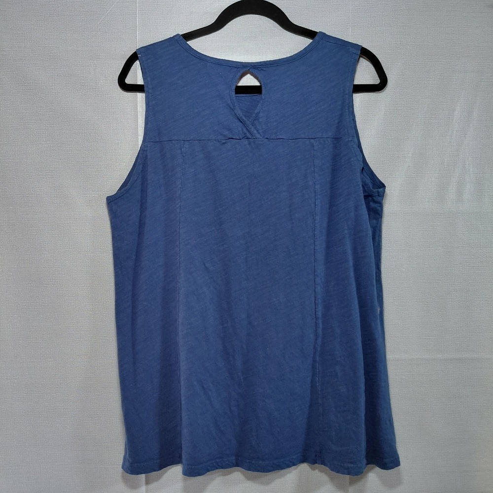Fresh Produce A-Line Sleeveless Top Women's XL Keyhole Back Blue Cotton - Picture 2 of 8